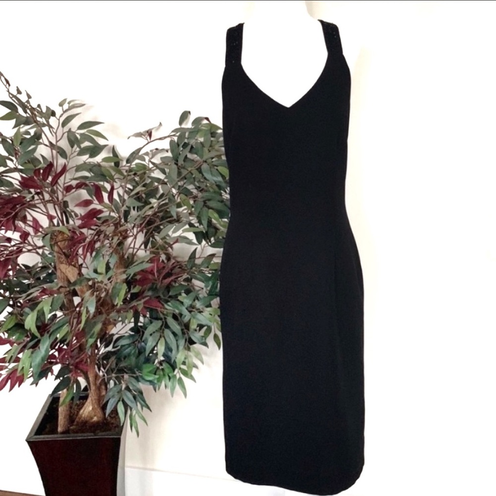 NWT Donna Morgan Beaded Black Dress